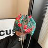Single Shoulder Bag for Women Large Flower Fashion Large Capacity Chain Crossbody Bag Handheld Bucket Bag