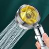 Pressurized Shower Head Water Saving 360 Rotating Twin Turbo Pressurized Propeller Fan Shower Head Bathroom Accessories