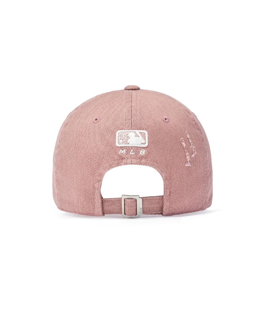 Emelbi Damaged Washed Unstructured Ball Cap Ny (Mg.Pink)