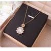 Women Light Luxury Full Diamond Zircon Flower Fashion Clavicle Necklace