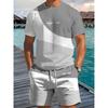 Men's Summer Sports Short Sleeve Top Shorts Set Plus Size T-shirt Shorts 2-piece Set Loose Oversized Breathable Soft Short Sleeves Sports Wear
