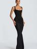 Damen Sexy Einfarbig Plissiert Trägerloses Kleid Lady Chic Schulterfrei Rückenfrei Hohe Taille Geschlitzt Kleider Abendparty Kleid