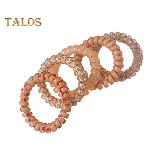 5Pcs Small Spiral Hair Coils High Elastic Ponytail Holder Women Adjustable Phone Cord Hair Ties Versatile Scrunchie Hair Accessories