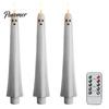 Halloween Ghost Candle Lights Flameless Taper Candles, Battery Operated Flickering Light with Real Wax Texture Candles Remote, 3D Wick LED for Dinner