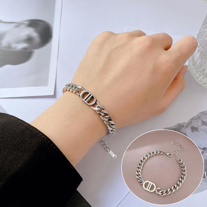 Furnace Real Gold Zircon Hip-Hop Bracelet Gold Fashion Temperament Korean Version Simple Luxury Niche
