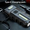 1/2/3Pcs 180 Degrees Rotating Head Flashlight Magnetic Dual Beam LED Work Light USB Rechargeable Pocket-Size Outdoor Camping EDC Lamp