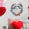 Valentine‘s Day Love Wall Stickers with Magpie and Flowers, Romantic and Joyful Wall Art for Bedroom, Living Room and Hallway Home Decor