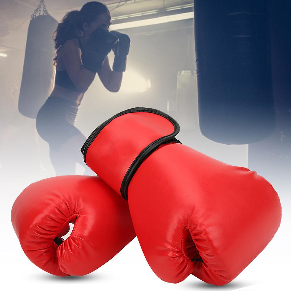 Professional PU Leather Sparring Gloves Breathable Sanda Sparring Sandbag Mitts Training EquipmentRed