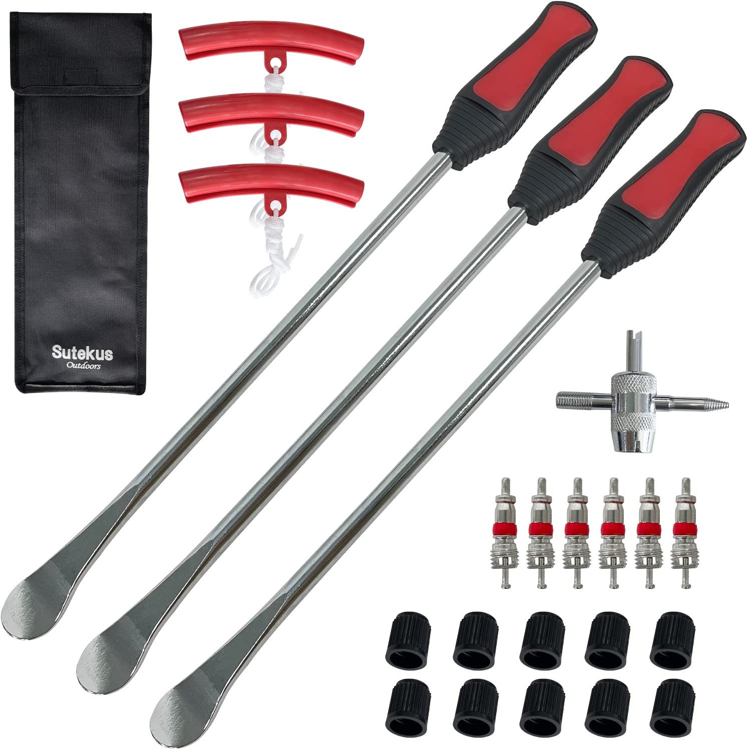 

Инструмент для замены шин Sutekus, 3 рычага, 15,0 дюймов (38 см), Защита обода, Вентиль шины