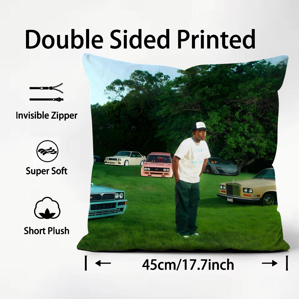 

TTyler The CreatorR Singer Cushion Cover Plush Fabric Soft DoubleSided Printed Sofa Warm Winter Home Child Gift Pillow Case 30x30cm