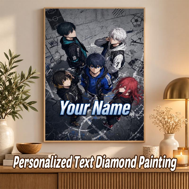 Blue Lock Custom Name Text 5D Diamond Painting Kit DIY Full Drill Diamond Art Decoration