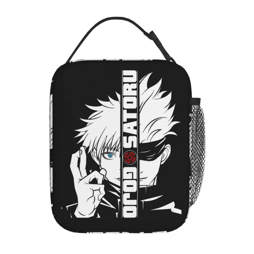 Gojo Satoru JJK Insulated Lunch Bag Cooler Bag Reusable Anime High Capacity Tote Lunch Box Girl Boy Beach Picnic