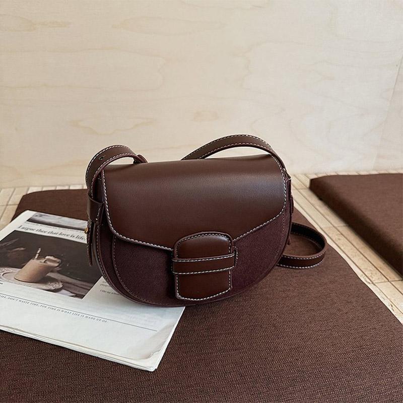 Neue Retro-Satteltaschen Modische Wildleder-Umhängetaschen Einfache und vielseitige Crossbody-Taschen Kompakte Freizeit-Taschen im koreanischen Stil