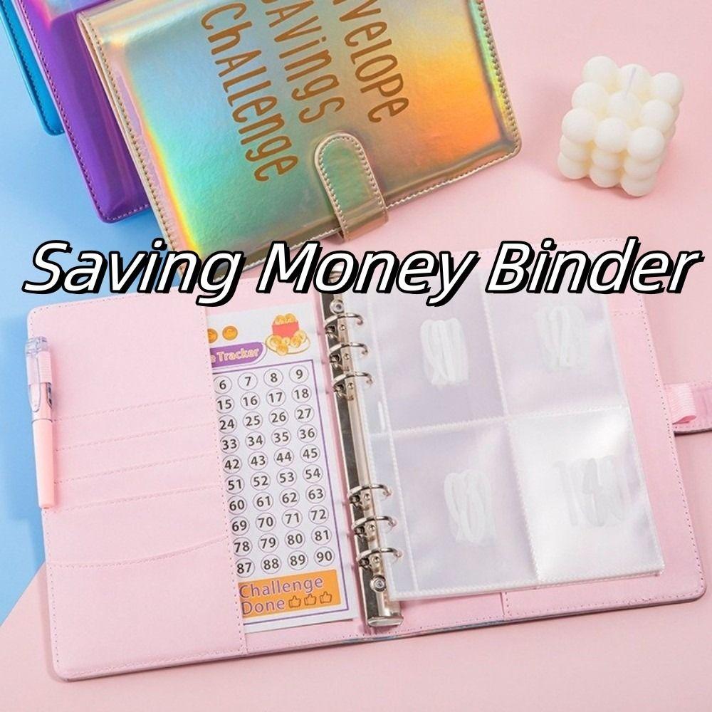 Dazzling Colors Challenge Budget Binder PU Leather Savings Challenge Notepad  New Year