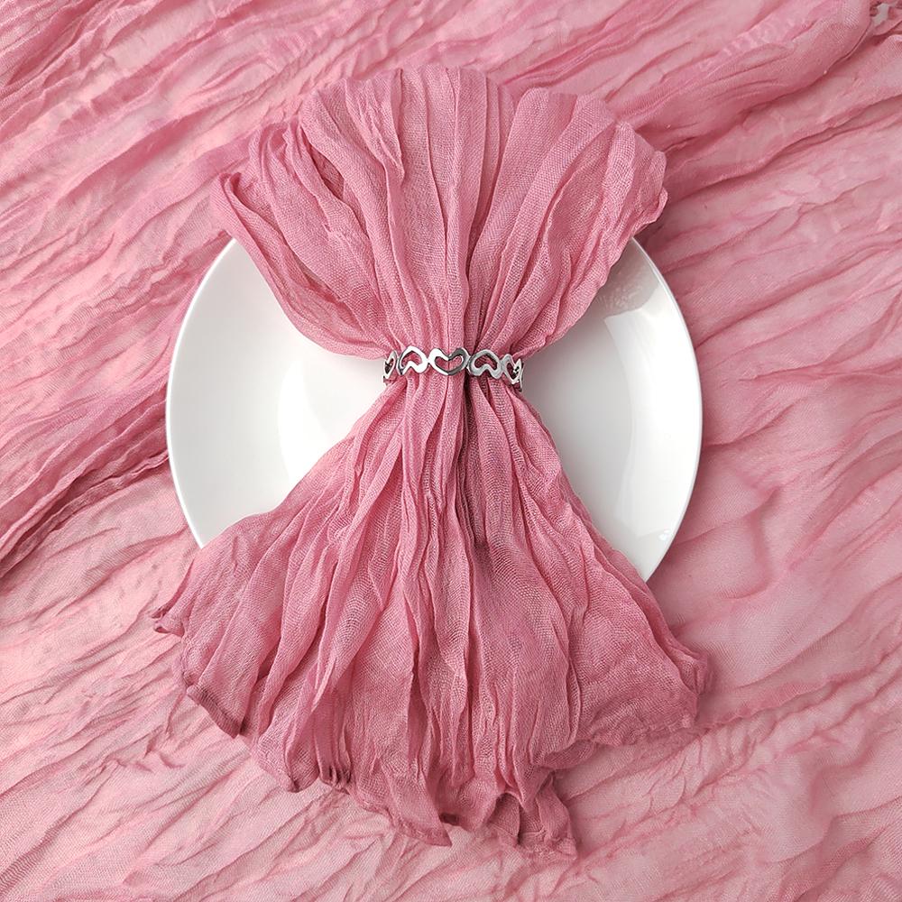 6 PCS Gauze Cheesecloth Napkins 19.7 x 19.7 Inch Dinner Cloth Napkins with Wrinkled Decorative Cloth Napkins for Home Weddin