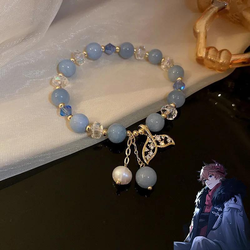 Anime Gra Genshin Impact Bransoletka Tartaglia Childe Cosplay Kobiety Kryształowe Koraliki Wisiorek Bransoletki Biżuteria Akcesoria imprezowe