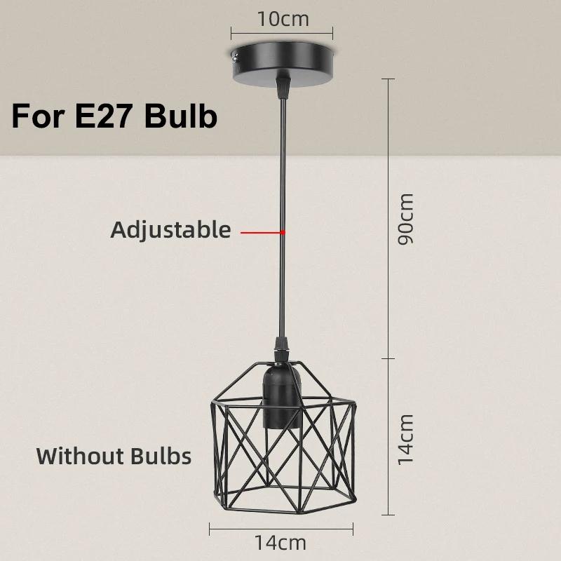 Led Ceiling Pendant Lights Fixture Vintage Hanging Lamp for Ceiling Chandelier Light Indoor Room Decor Metal Cage Pendant Lamp