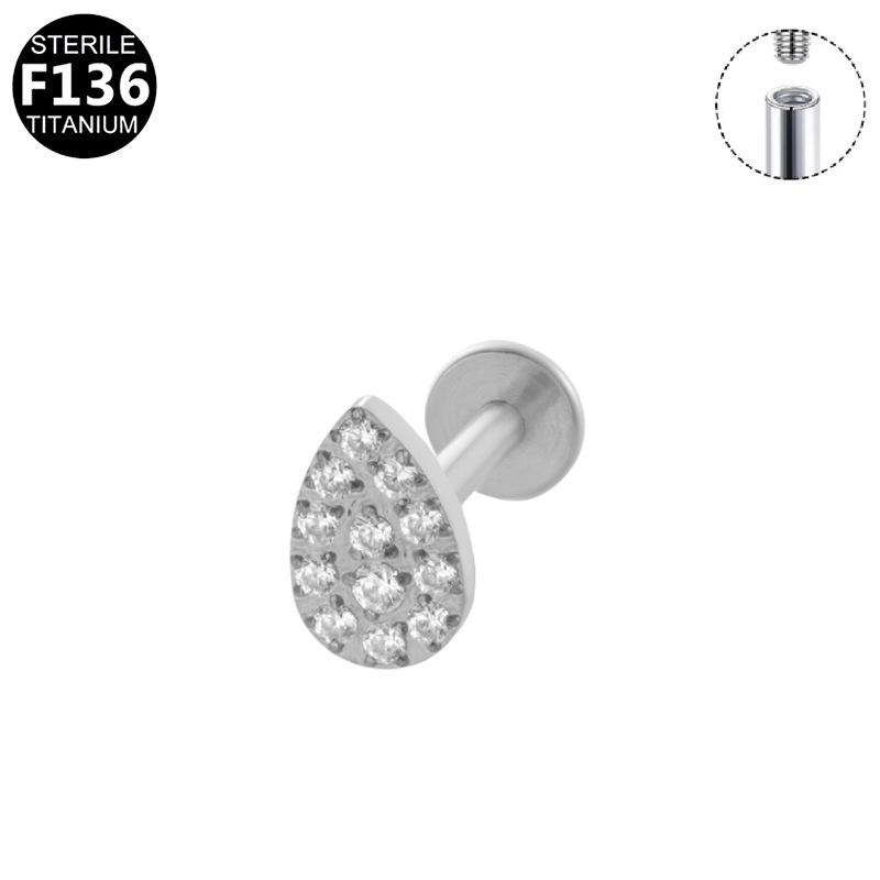 Titanium Zirconia Lightning Lip & Cartilage Stud F136