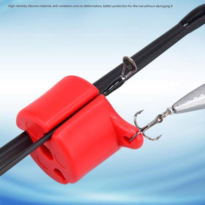 5Pcs Flexible Fishing Rod Tie Downs Clip Elastics Nonslip Fishing Rod Fixer AntiCollision Fish Rod Protectors Fastener