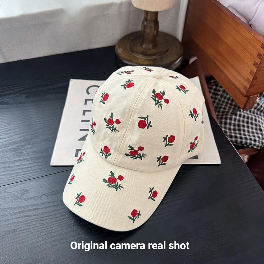 

1pc Flower Brim Print Baseball Cap for Women,Sweet Leisure Sports Retro Embroidered Sun Hat,suitable for Daywear,travel,outdoor белый