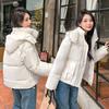 2025 new down cotton jacket women's Korean version of loose bread suit short live hat thickened winter cotton jacket
