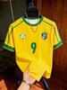 Brazil Football T-Shirt Soccer Jersey Stripe & Retro Print Breathable Quick Dry Training Short Sleeved Tops Tees Chic Clothes