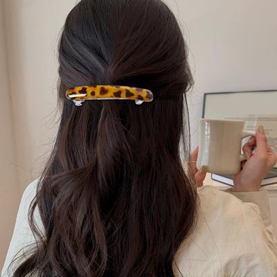 4 Stück Französische Haarnadeln Schildpatt-Design Damen Haarspangen mit Metallfedern Leichte Haaraccessoires