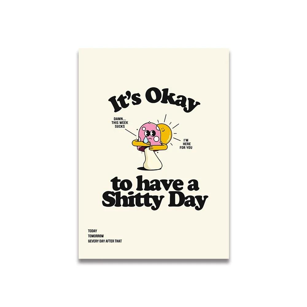 Vintage Pink Cartoon Print Canvas Posters Wall Art Poster Home Decor Canvas Print Painting  Living Room Bedroom Decor Unframed