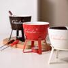Fondue Pots Set Tealight Porcelain Melting Pots for Cheese Chocolate Butter Caramel Ceramic Butter Warmers Set with Fork