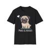 Cute Pugs & Kiss Pug Dog Puppy Lover Heart Gift T Shirt