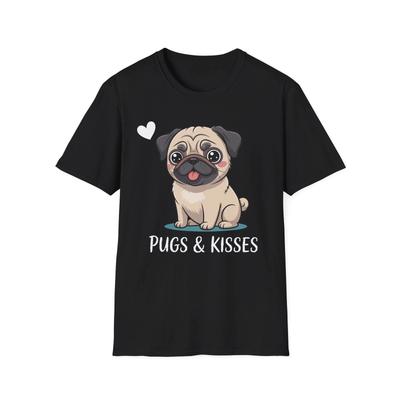 Cute Pugs & Kiss Pug Dog Puppy Lover Heart Gift T Shirt
