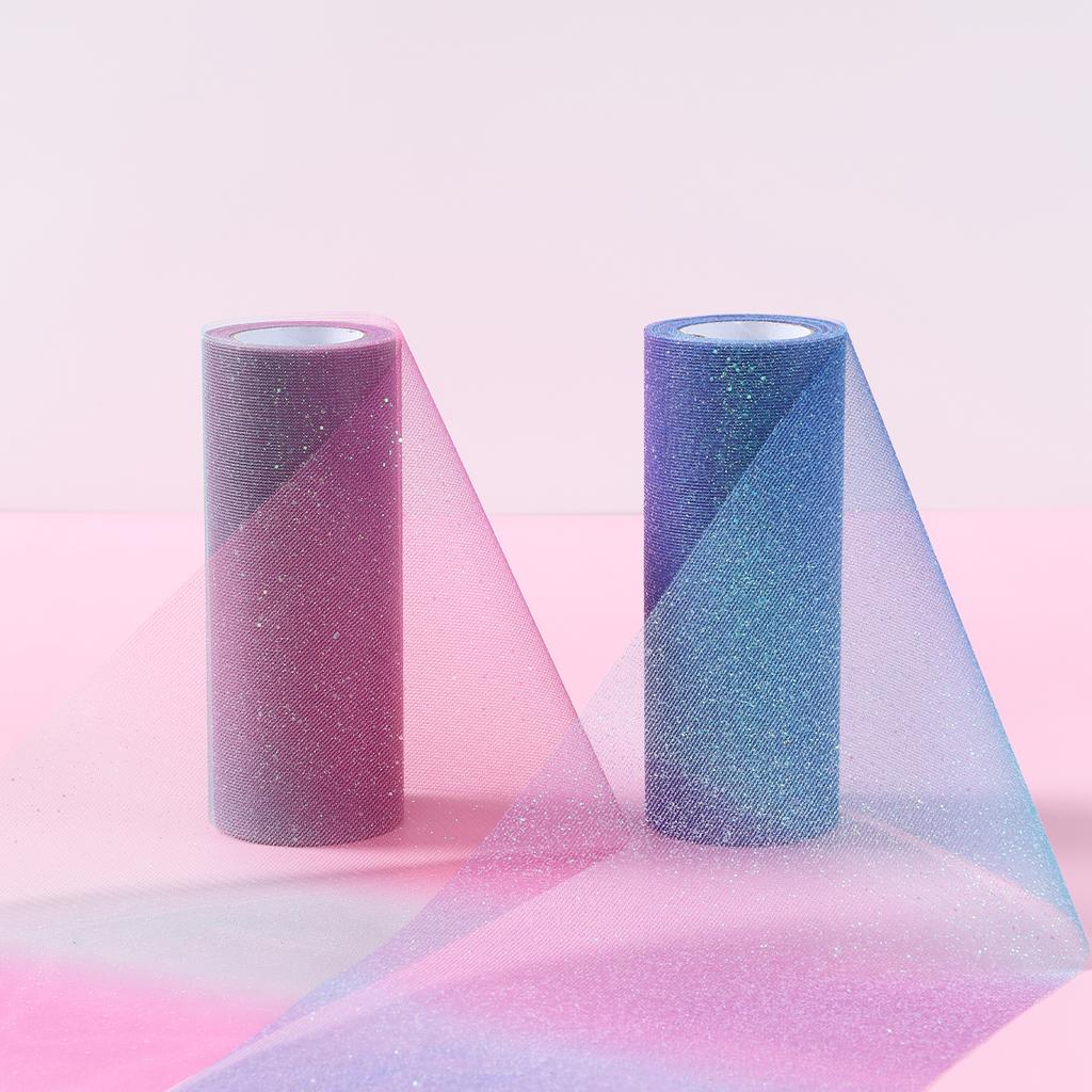 10 Yard 15cm Sparkle Glitter Tulle Rolls for Tutu Gift Wrapping Wedding Decoration Crafts Party Backdrop Gift Ribbon Supplies