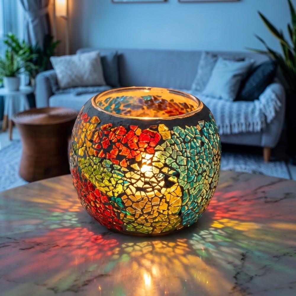 Porte-bougie chauffe-plat Forme Bol Rond 3,35x2,76 pouces Porte-bougie Votif Décoration de Fête