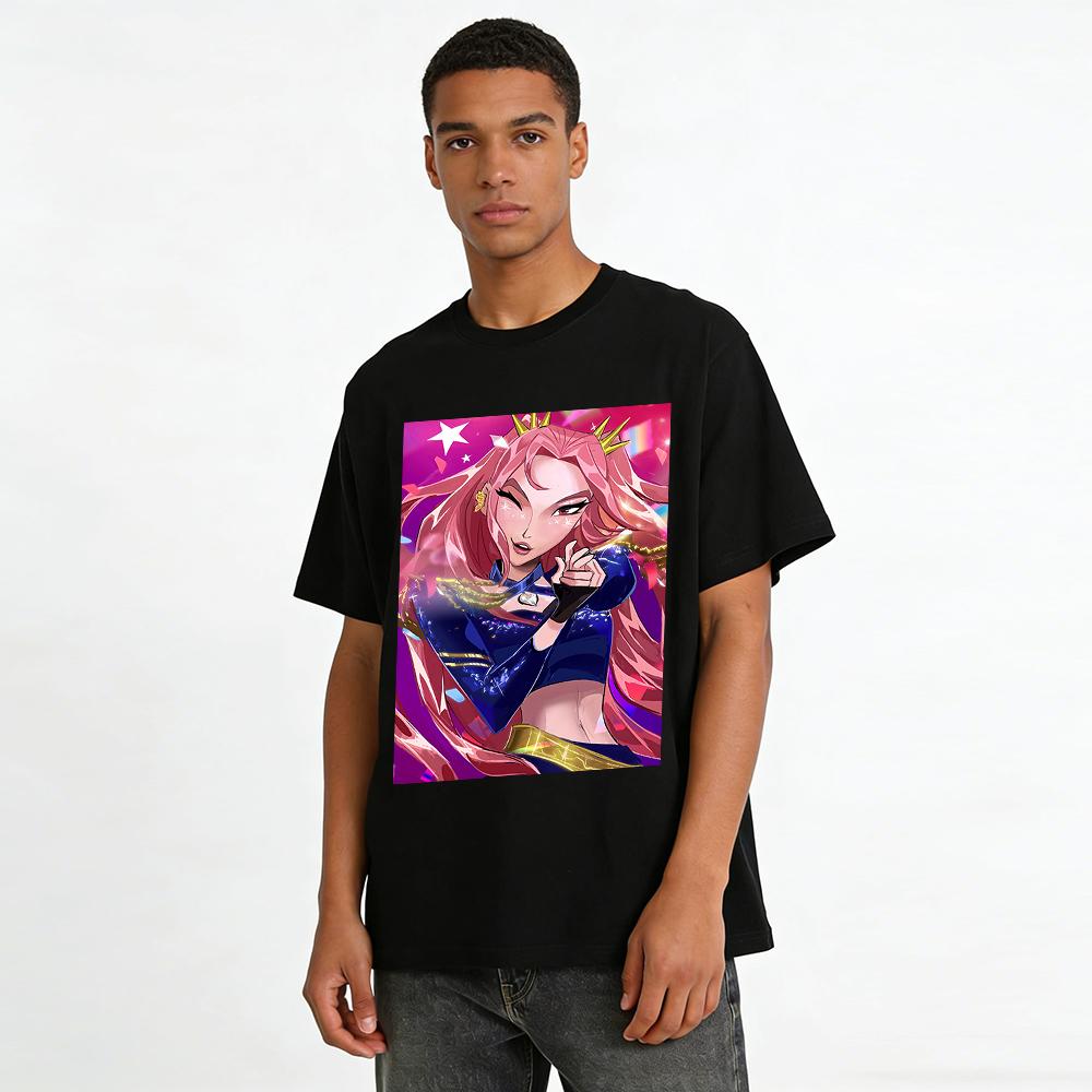 Cool Street Style Pink-haired Queen Print Crop Top Slim Fit Trendy Short Top For Women Pure Cotton T-shirt