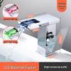 TLXT Black Waterfall LED Bathroom Faucet