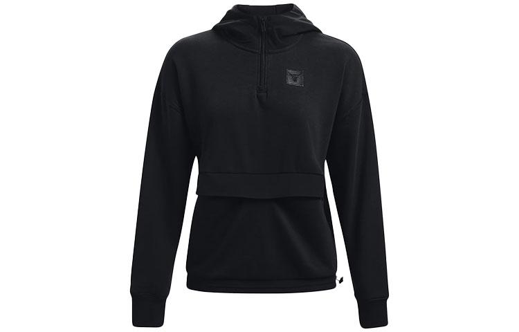 Under Armour Project Rock Sweatshirts Women s Black Hooded Moderate Mock Two Piece 1368798-001 M