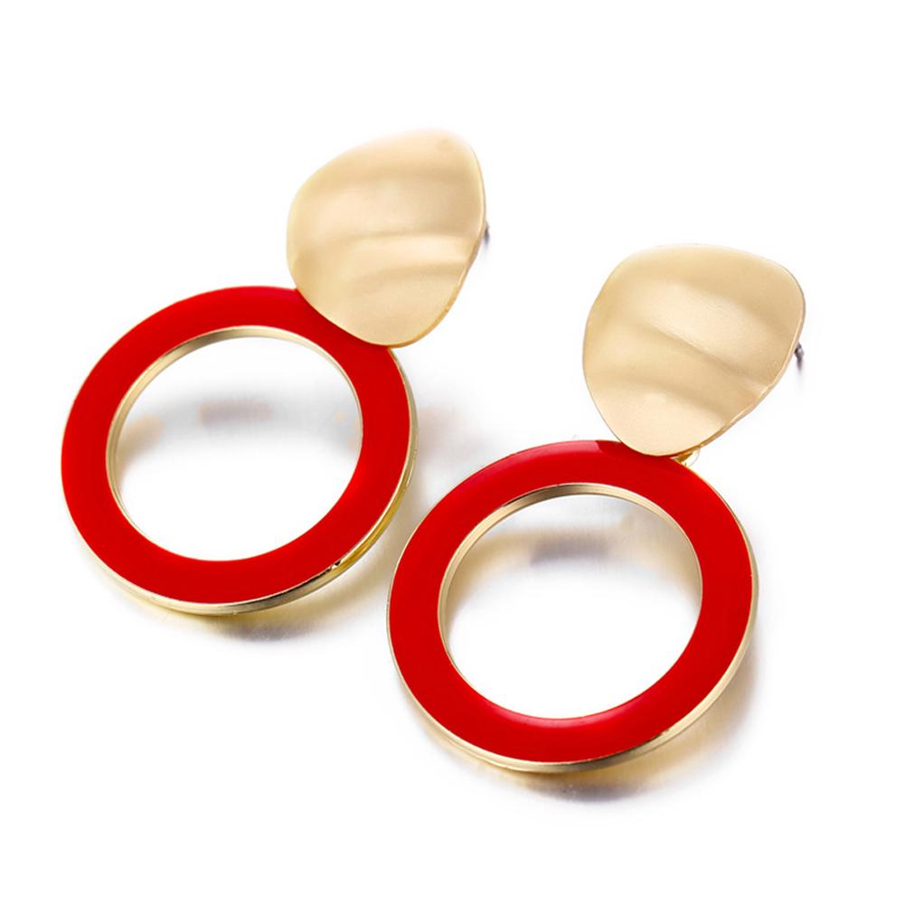 Women Stylish Matte Shine Candy-colored Hoop Earrings