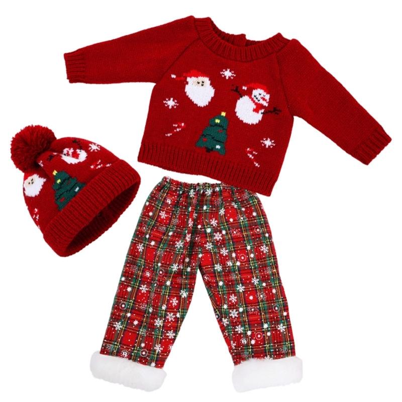 22inch Reborns Doll Holiday Costume Santa Outfit Quick Change Doll Outfit For Christmas Party Kids Pretend Play Game