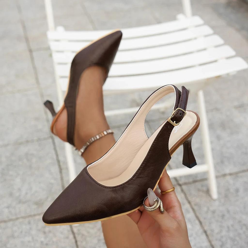 2026 New Pointed Toe Slingbacks Sandals Women Fashion Sexy Slip on Wedding Shoes Trend Elegant Luxury Heels Women