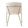 Leisure Chair, Set of 6, Dressing Chair, Light Luxury, with Four Metal Support Legs, Imitation Rabbit Down, White[OLD SKU:WF317938AAB-6]