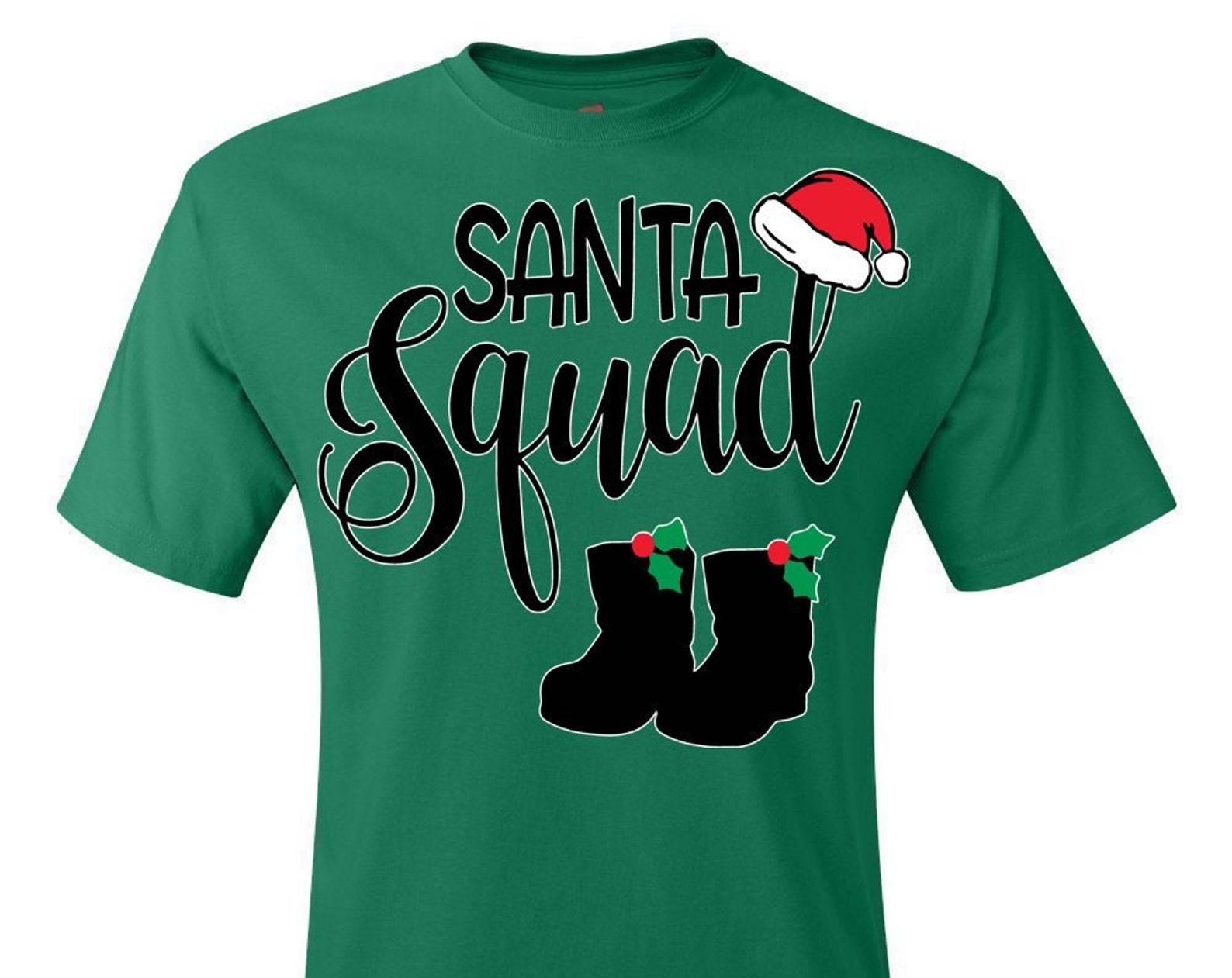Ugly Christmas T-Shirt Santa Squad Tee Shirt L