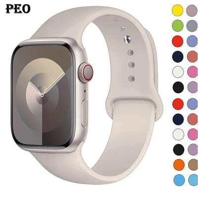 Λουράκι Σιλικόνης Για Apple Watch 44mm 45mm 40mm 41mm 42-46mm 49mm αθλητικό βραχιόλι iwatch series 11-10-9-8 7 6 5 4 SE-Ultra 2/3