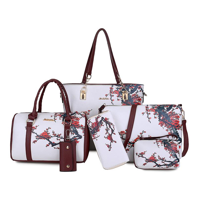 

Women s bag spring and summer new graffiti mother and child bag six-piece set spraying one shoulder oblique span handbag women s bag белый