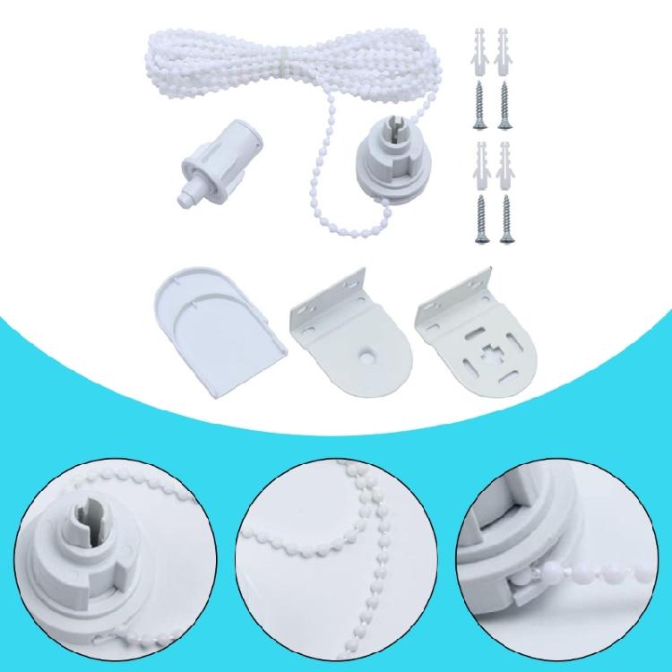 32mm Roller Blind Fittings Set Plastic Brackets Beaded Chain Rolling Curtain Shade Replacement Repair Kits with Screws