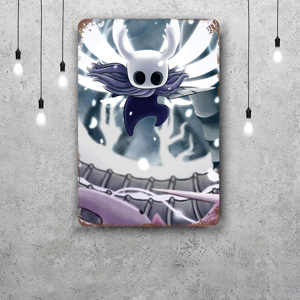 Hollow Knight Decor Poster Vintage Tin Sign Metal Sign Decorative Plaque for Pub Bar Man Cave Club Wall Decoration