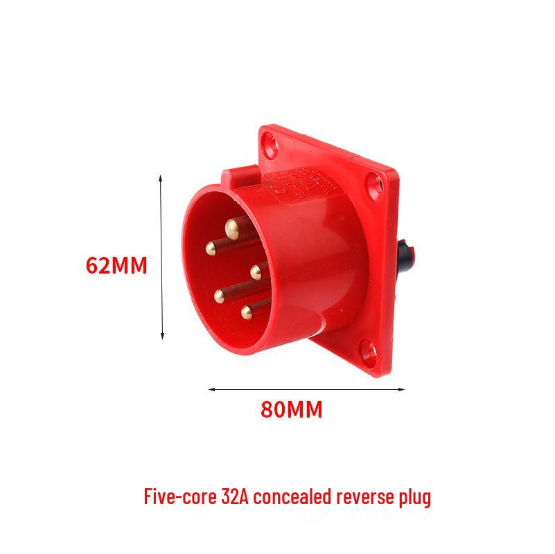 Waterproof Industrial Aviation Plug Connector: Reverse Plug Male-Female, 3-Pin, 4-Hole, 5-Pin, 16/32A-6h
