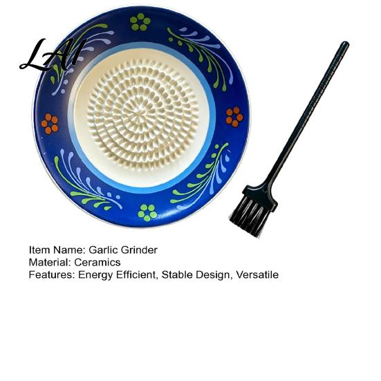 Ceramic Garlic Grater Ginger Grater 2-in-1 Manual Shredder Plate for Kitchen Cooking Flat Durable Gadget Base Easy-Clean Tool Fresh Fruit Puree And
