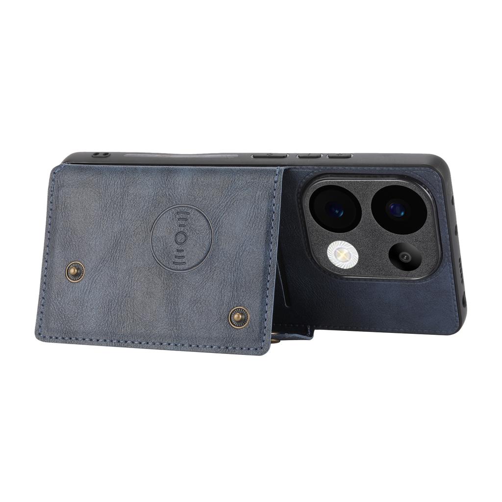 For Xiaomi Redmi Note 13 Pro 4G/Poco M6 Pro 4G Case with Card Slots Kickstand Leather+TPU Phone Cover