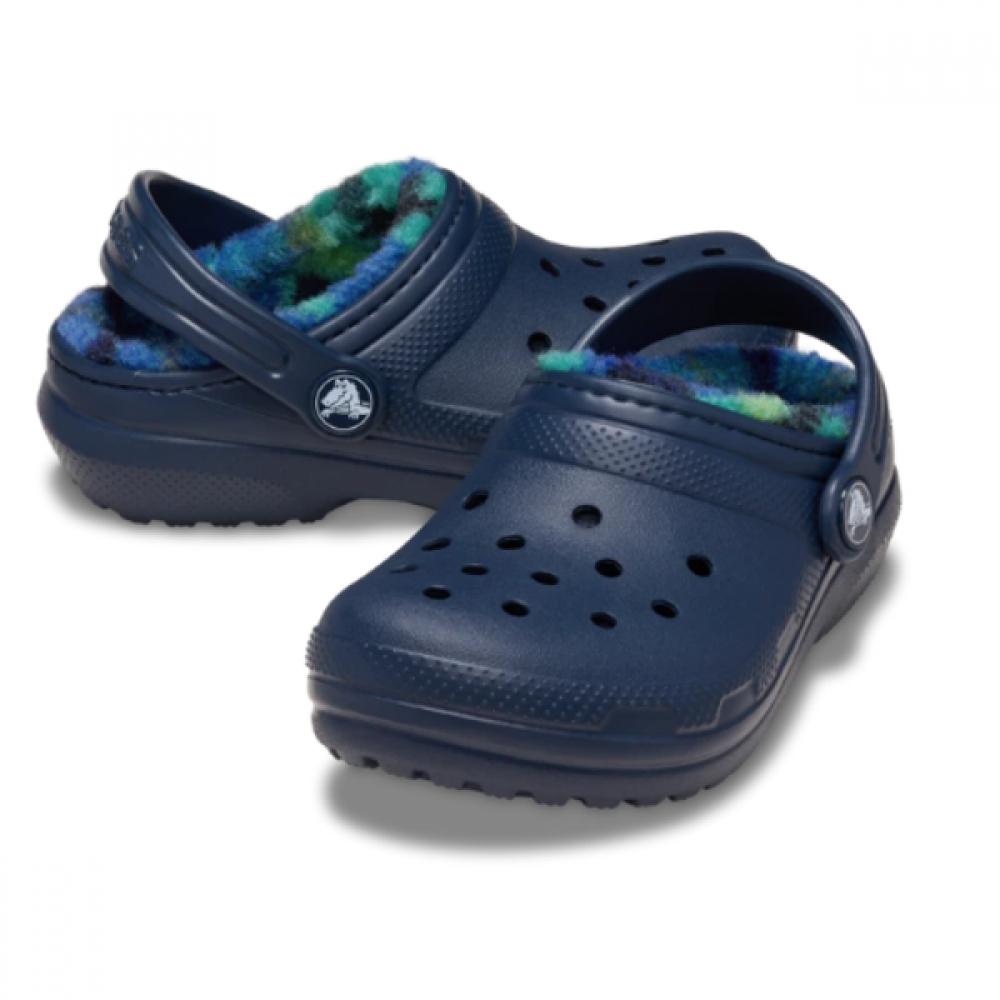 

Crocs Classic Lined Bold Check Clog Kids 212037 410 C13(190)