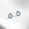 Simple 925 Sterling Silver Exquisite Romantic Turquoise Hearts Stud Earrings For Women Birthday Gifts Jewelry